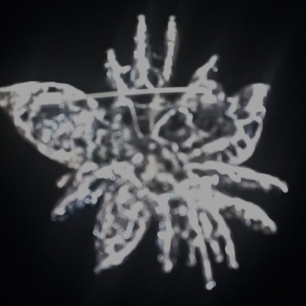 Beautiful Blue Rhinestone Brooch - Picture 3 of 5